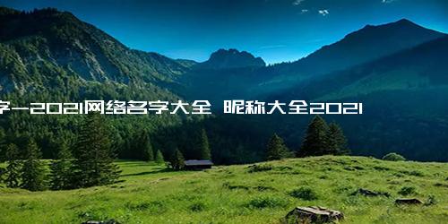 名字-2021网络名字大全 昵称大全2021最新版的